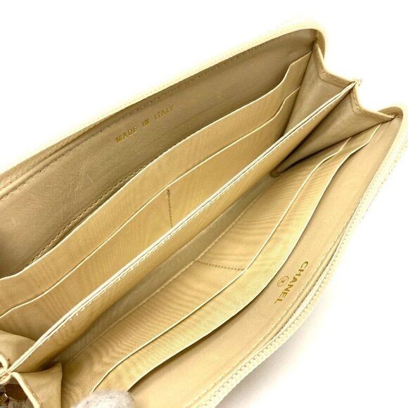 CHANEL A13228 CC Zip Around Long wallet Long Wallet Caviar Leather Beige - Picture 13 of 16